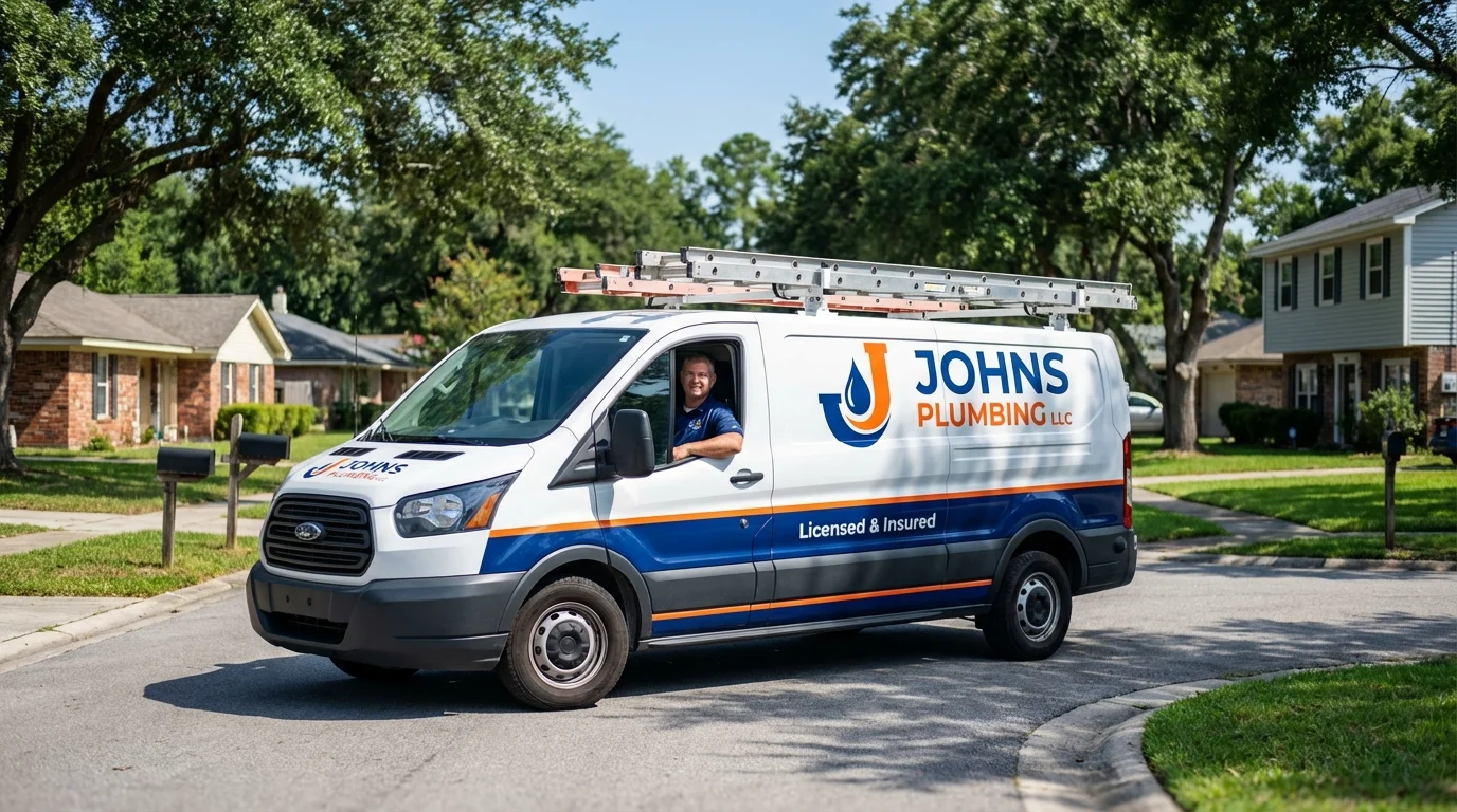 Johns Plumbing LLC service van in Clewiston, FL