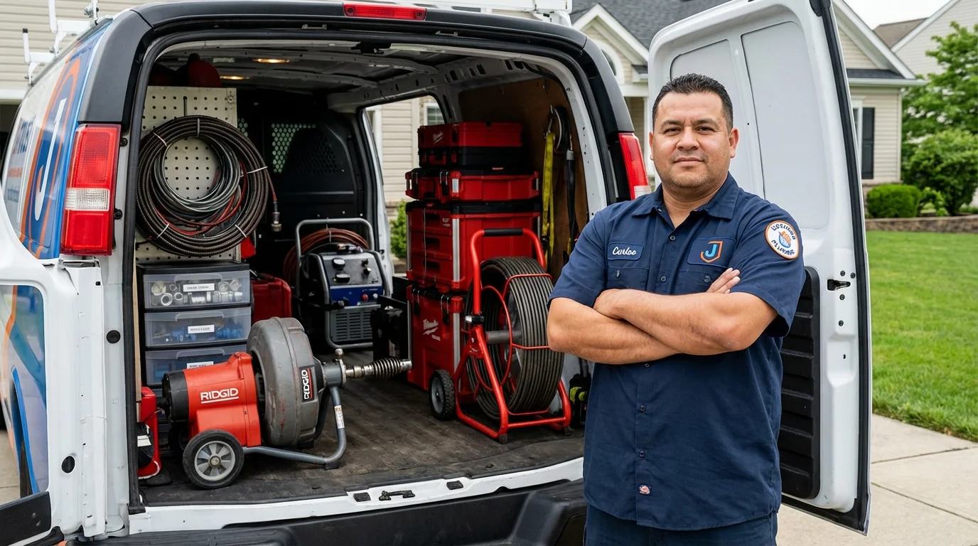 Professional drain cleaning equipment and Johns Plumbing LLC plumber in Clewiston